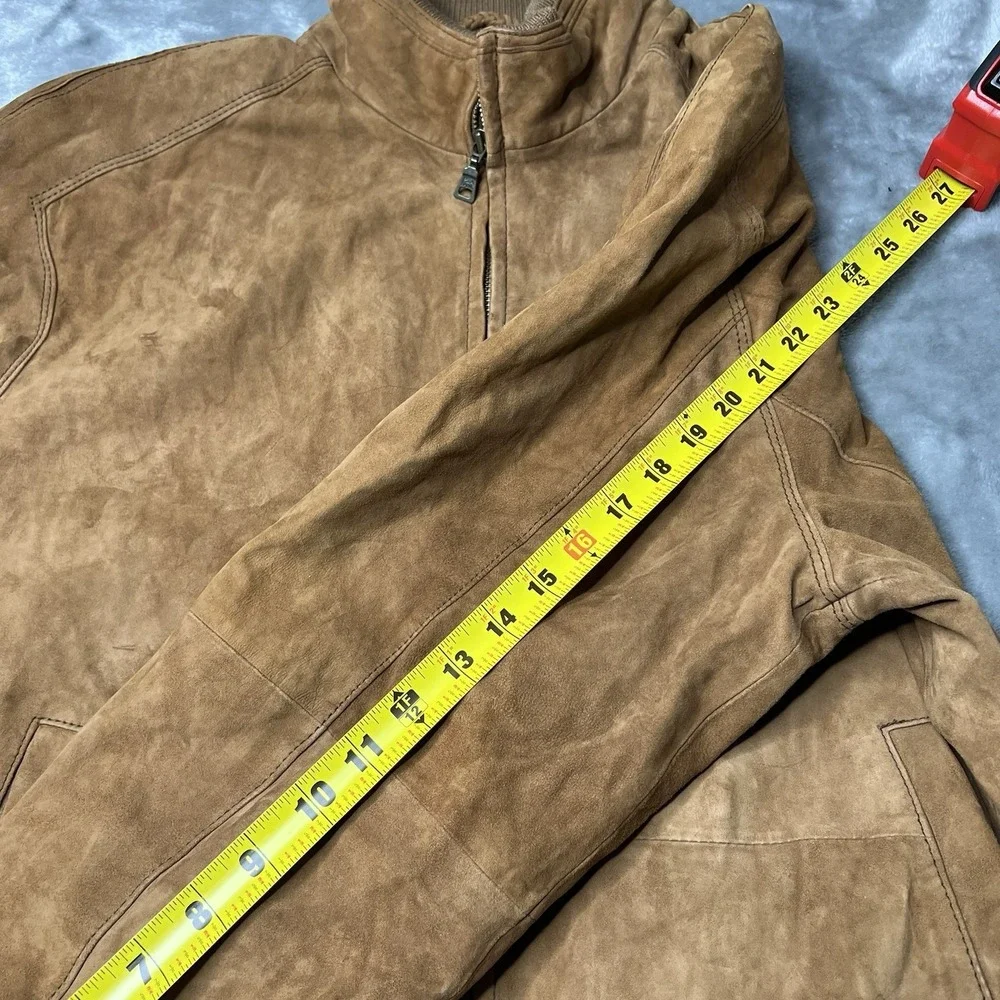 Jos  A Bank Jacket Men Size Large Brown Bomber Signature Collection Preppy Suede